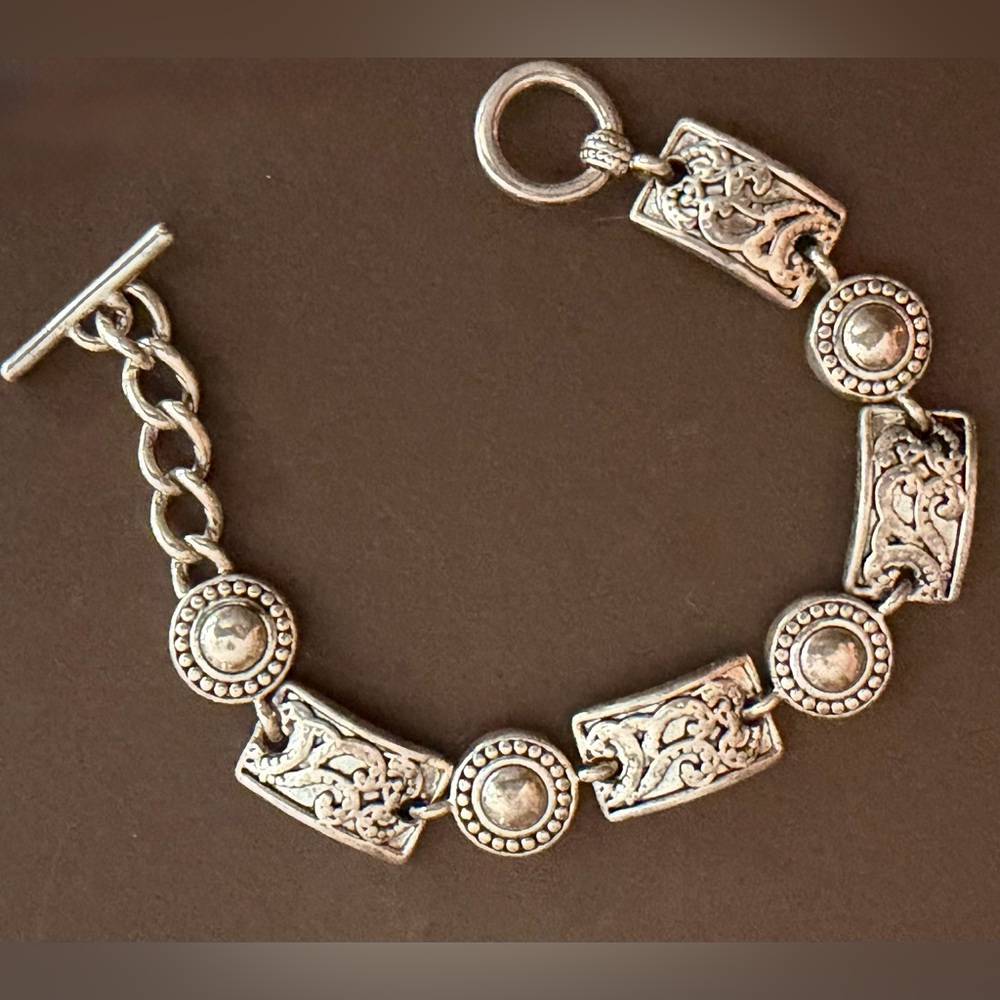 Vintage Premier Design Silver Tone Bracelet with Intricate Design